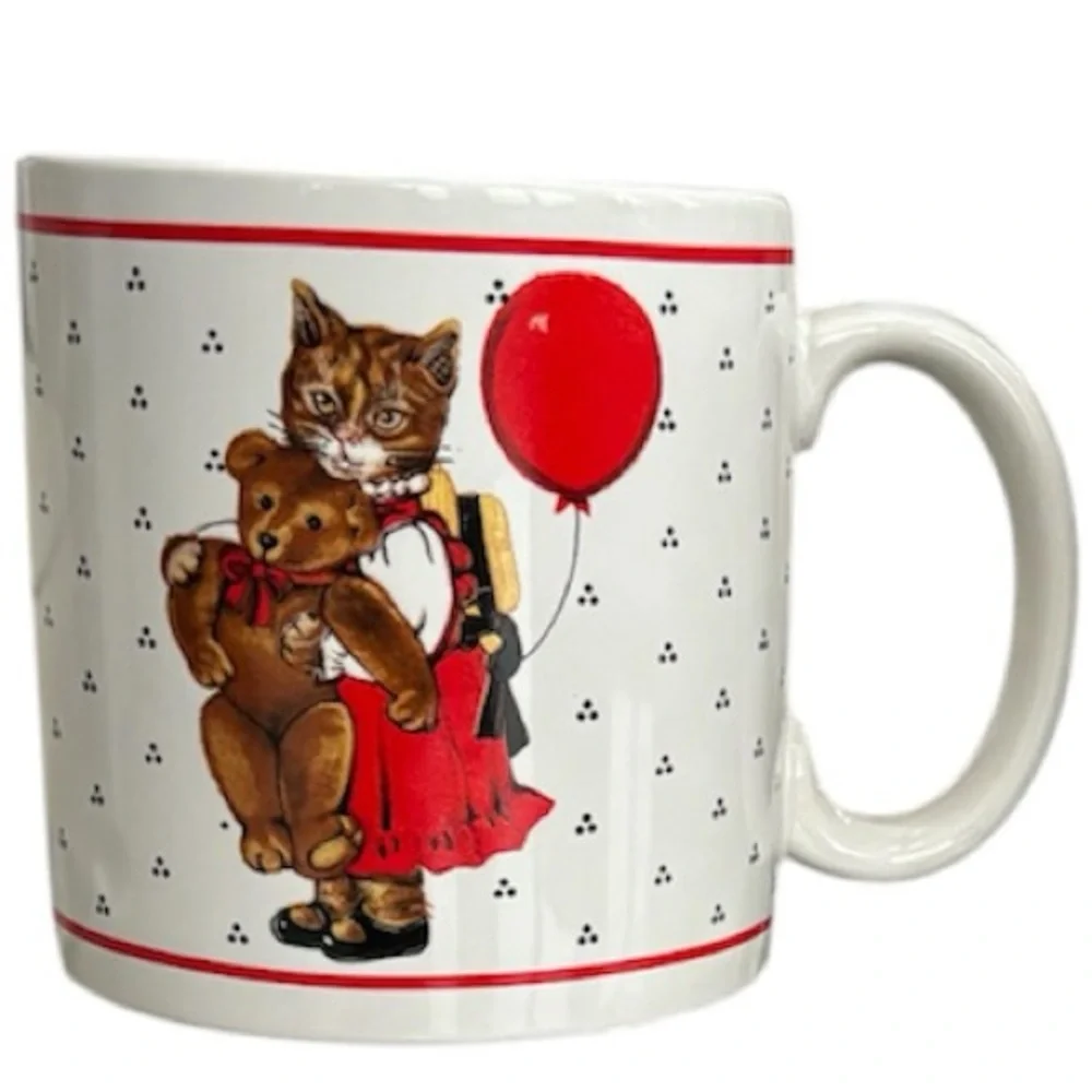 Vintage Cat Mugs 1980s RARE Vintage Coffee Cups Schmid Gordon Fraser Love Bear